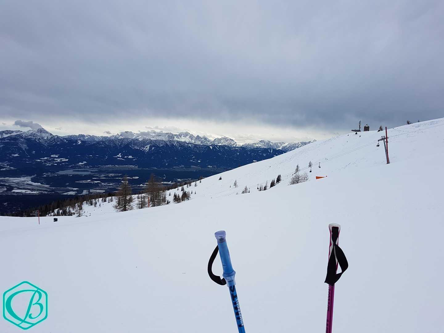 Diagnose: Wirbelsäule kaputt Winter Berg Skifahren Skilehrerleben