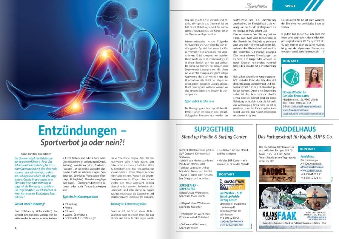 Entzündungen: Sportverbot ja oder nein? - Sportmental Magazin / Fitness e!Motion